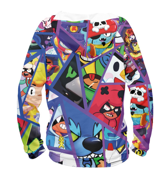 Мужское худи с изображением Brawl Stars Все Бравлеры цвета Белый