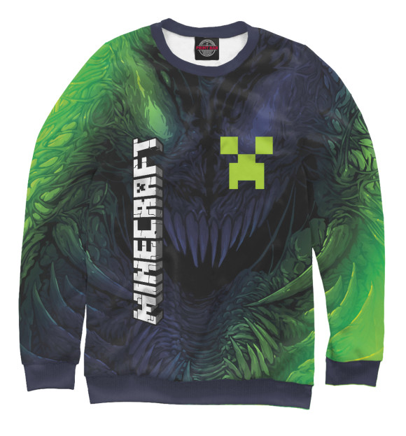 Мужской свитшот с изображением Minecraft / Майнкрафт цвета Белый