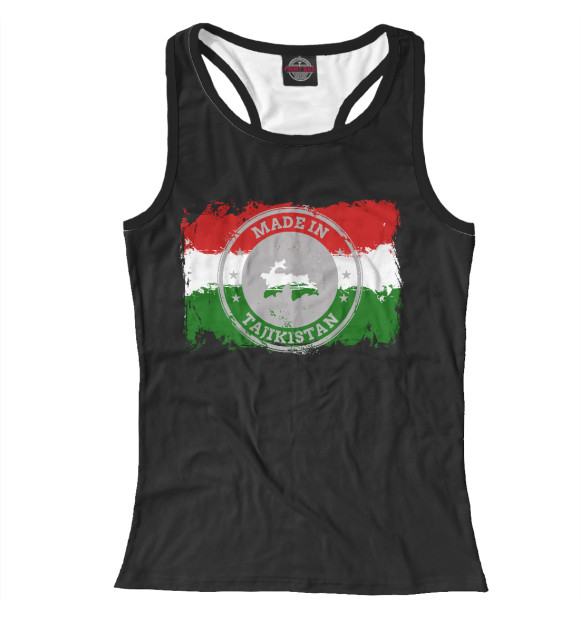 Женская майка-борцовка с изображением Tajikistan цвета Белый