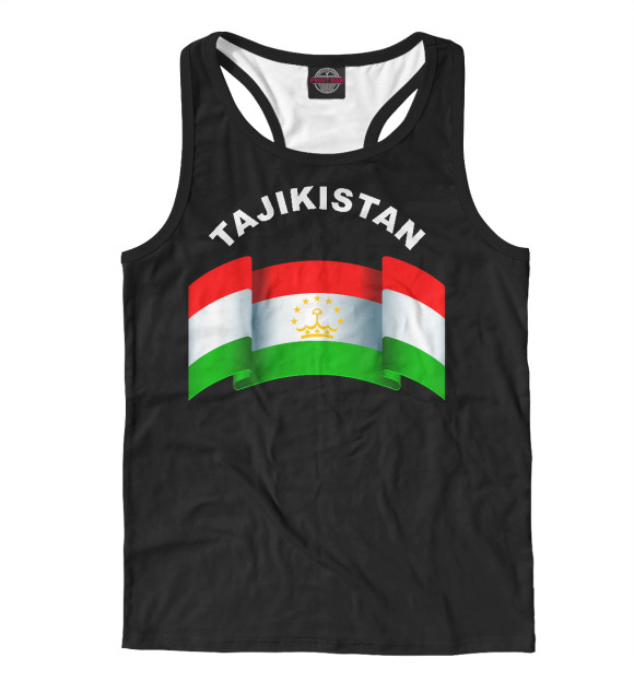 Мужская майка-борцовка с изображением Tajikistan цвета Белый