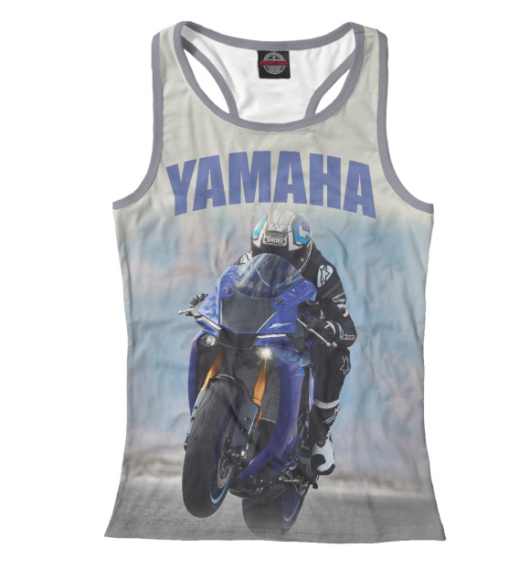 Женская майка-борцовка с изображением Yamaha цвета Белый