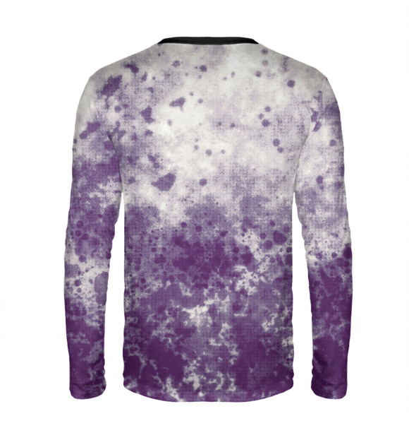 Мужской лонгслив с изображением Фиолетовый медведь цвета Белый