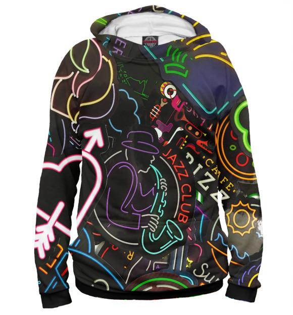 Женское худи с изображением Бомбинг стикеров цвета Белый