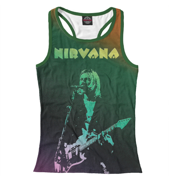 Женская майка-борцовка с изображением Nirvana цвета Белый