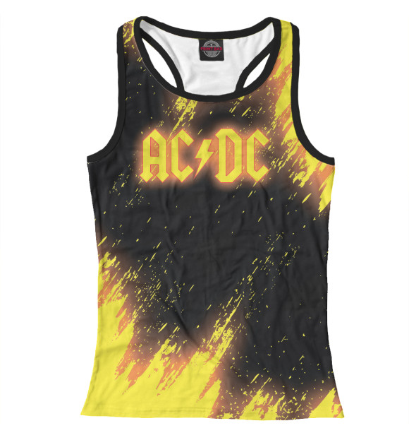 Женская майка-борцовка с изображением AC/DC цвета Белый