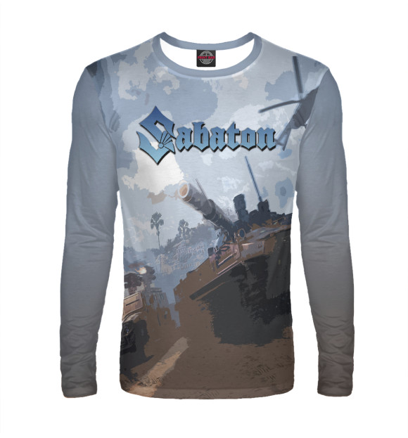 Мужской лонгслив с изображением Sabaton цвета Белый