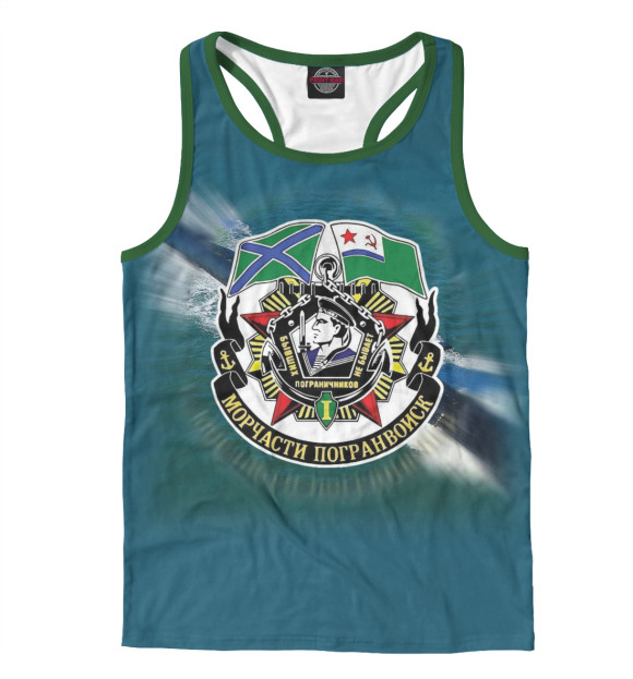 Мужская майка-борцовка с изображением МЧПВ цвета Белый