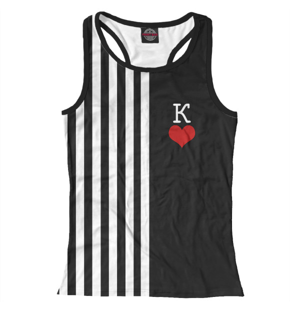 Женская майка-борцовка с изображением Король Покера цвета Белый