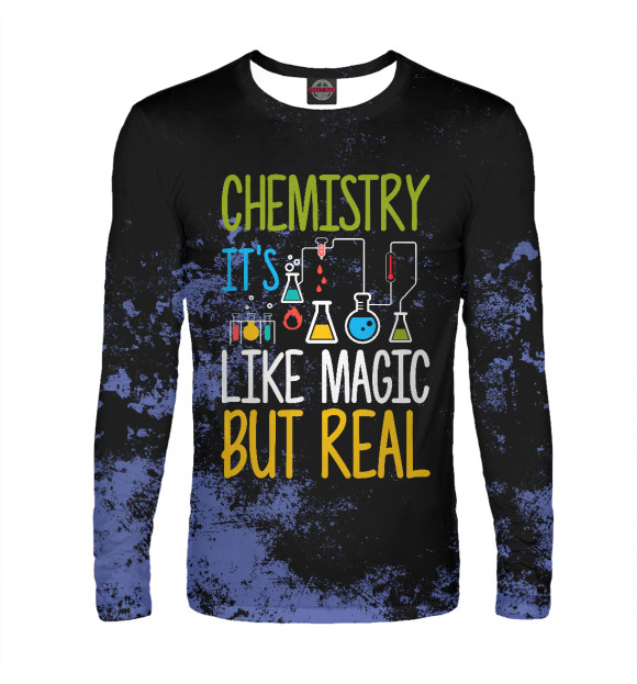 Мужской лонгслив с изображением Chemistry It's Like Magic цвета Белый
