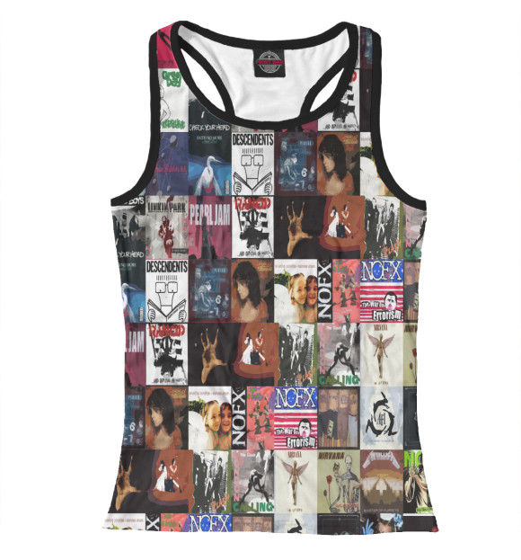 Женская майка-борцовка с изображением Метал группы цвета Белый