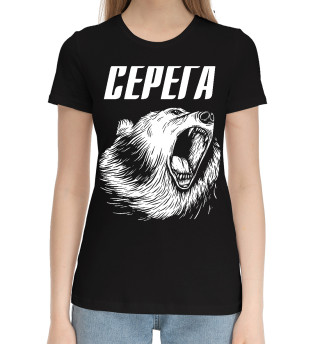 Хлопковая футболка для девочек Серега Медведь