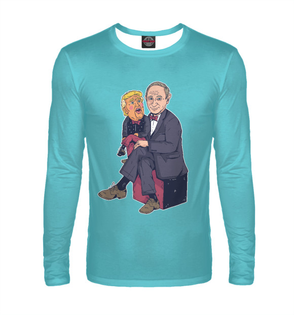 Мужской лонгслив с изображением Путин и Трамп цвета Белый