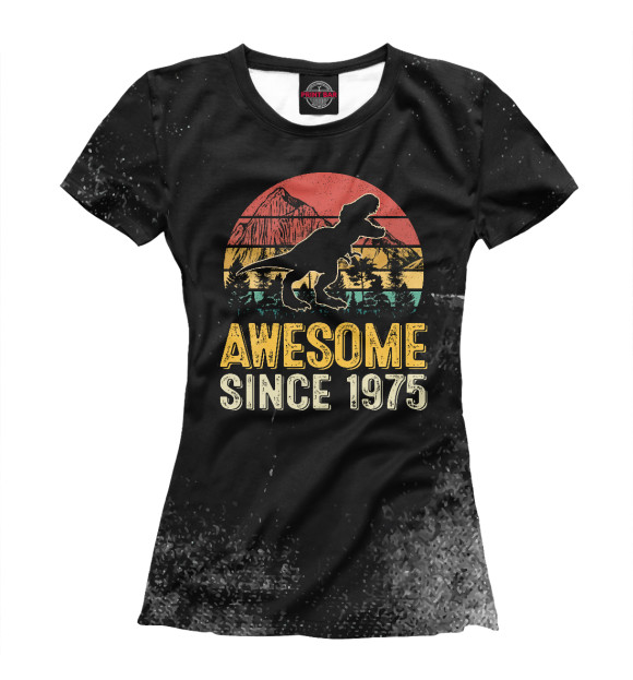 Футболка для девочек с изображением Retro Awesome Since 1975 цвета Белый