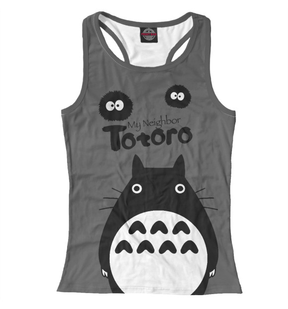 Женская майка-борцовка с изображением Мой сосед Тоторо цвета Белый
