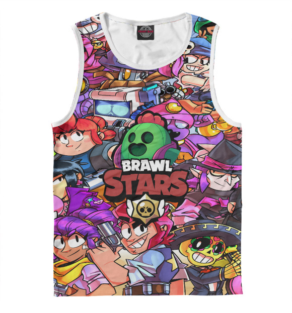 Майка для мальчика с изображением Brawl Stars SPIKE цвета Белый