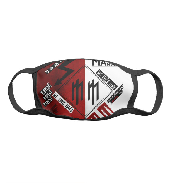 Маска тканевая с притом Marilyn Manson Logo цвета Белый Маска тканевая с изображением Marilyn Manson Logo цвета Белый