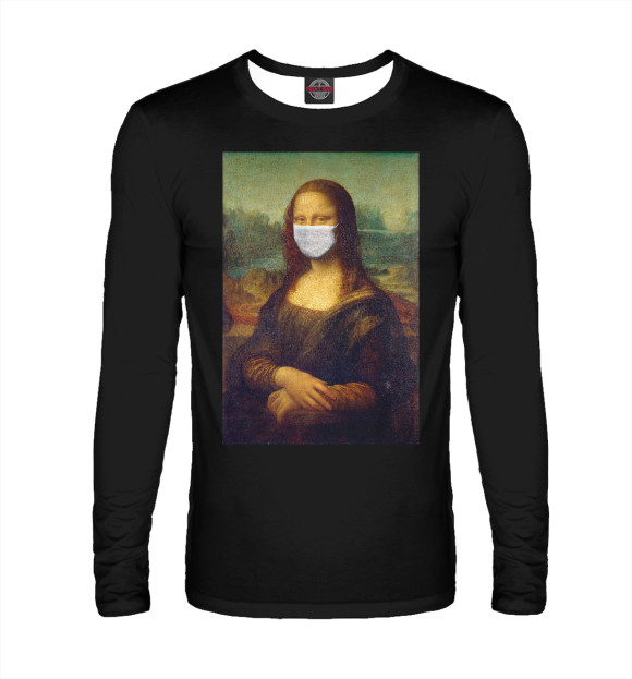 Мужской лонгслив с изображением Мона Лиза цвета Белый