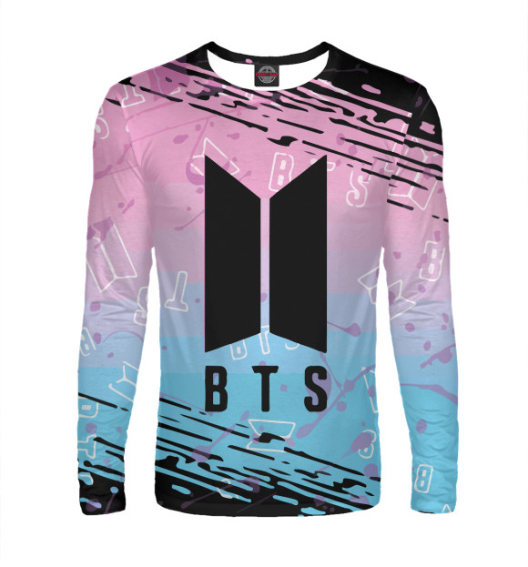 Мужской лонгслив с изображением BTS цвета Белый