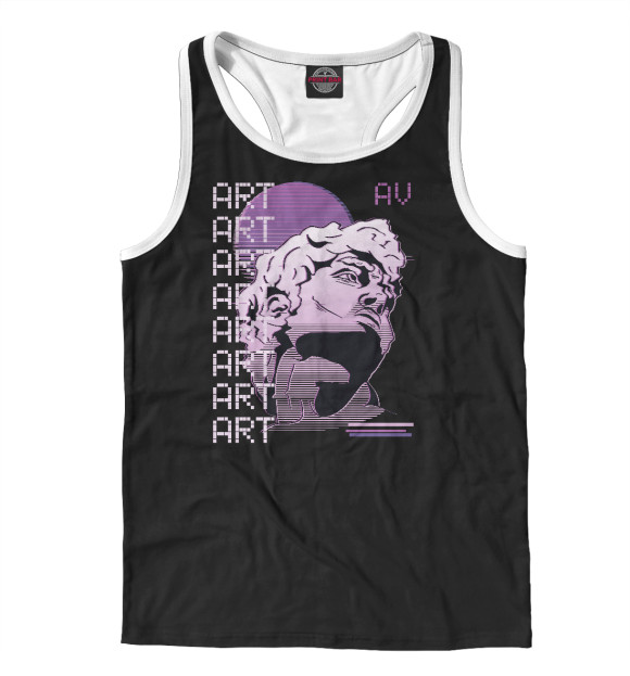 Мужская майка-борцовка с изображением Vaporwave ART цвета Белый