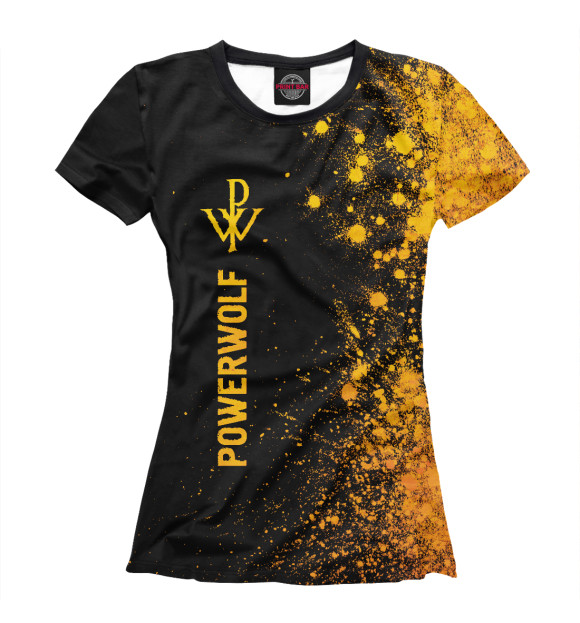Женская футболка с изображением Powerwolf Gold Gradient цвета Белый