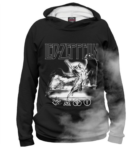 Женское худи с изображением Led Zeppelin цвета Белый