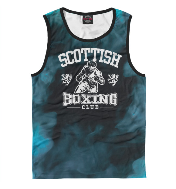 Мужская майка с изображением Scottish Boxing цвета Белый