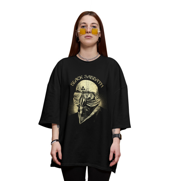 Женская футболка оверсайз с изображением Black Sabbath цвета Черный
