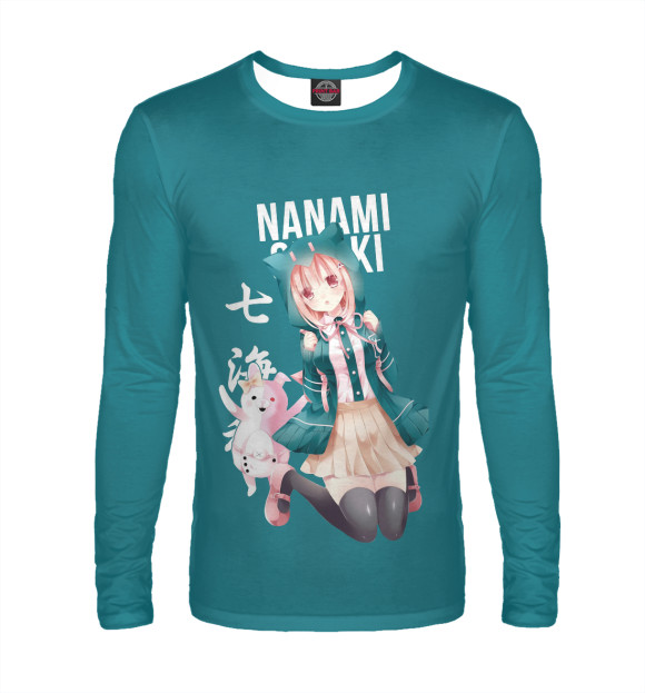 Мужской лонгслив с изображением Чиаки Нанами-Danganronpa 2 цвета Белый