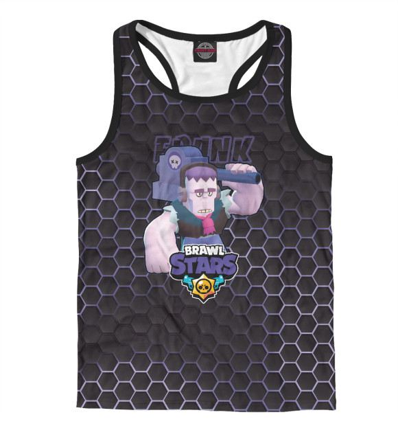 Мужская майка-борцовка с изображением Фрэнк. Brawl Stars цвета Белый