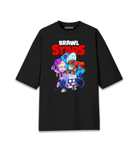 Женская футболка оверсайз с изображением Brawl Stars цвета Черный
