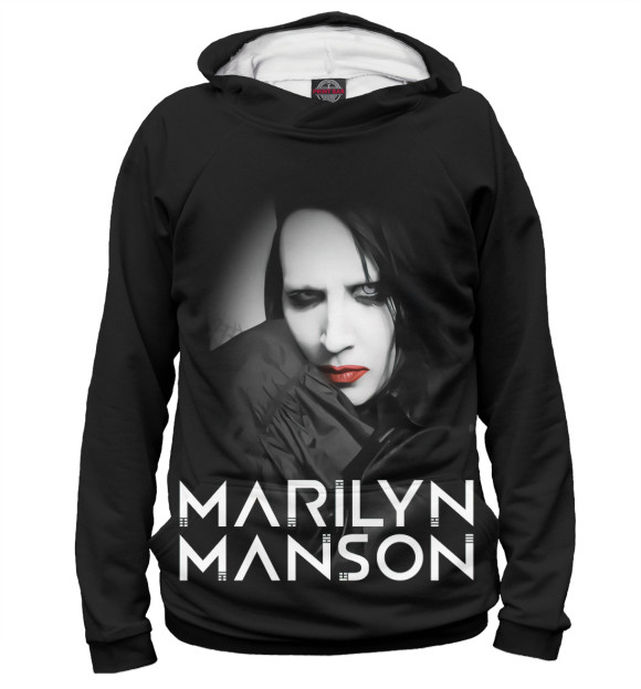 Женское худи с изображением Marilyn Manson цвета Белый