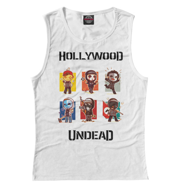Майка для девочки с изображением Hollywood Undead цвета Белый