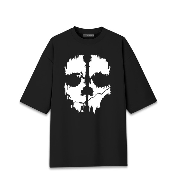 Мужская футболка оверсайз с изображением Ghost цвета Черный