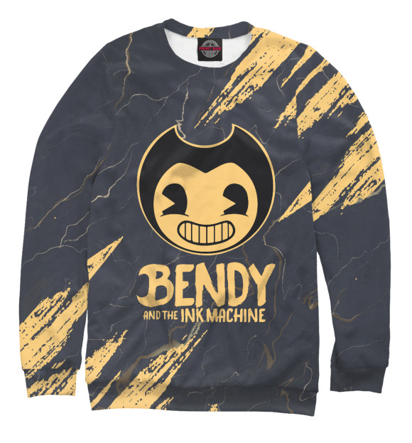 Свитшот для мальчиков с изображением Bendy and the ink machine цвета Белый