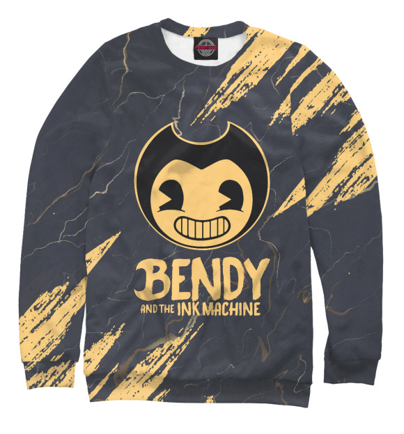 Мужской свитшот с изображением Bendy and the ink machine цвета Белый