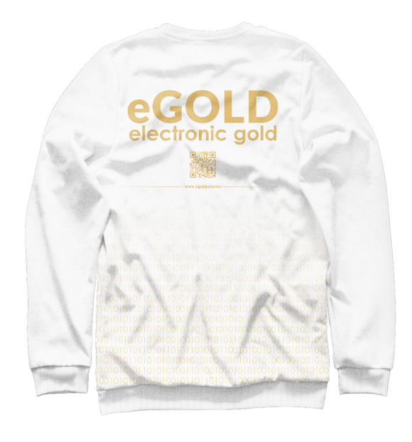 Мужской свитшот с изображением Coin white code eGOLD цвета Белый