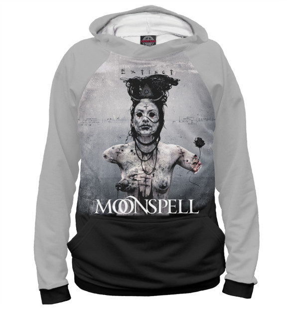 Мужское худи с изображением Moonspell цвета Белый