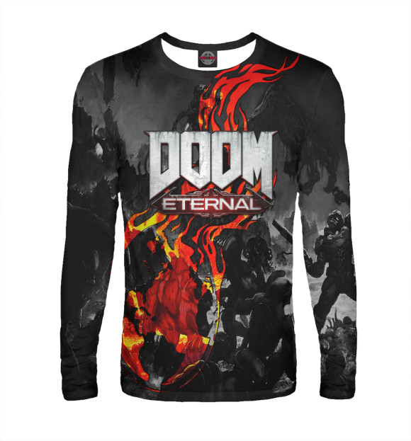 Мужской лонгслив с изображением Doom Eternal цвета Белый