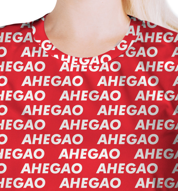 Женская футболка с изображением Ahegao цвета Белый