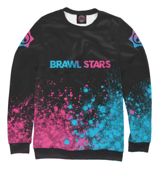 Мужской свитшот Brawl Stars Neon Gradient pink