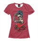 Женская футболка Скелет букет