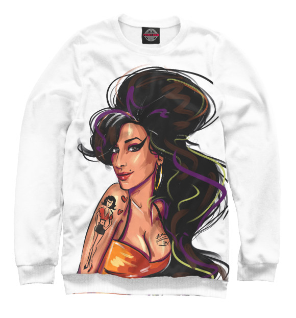 Свитшот для мальчиков с изображением Amy Winehouse цвета Белый