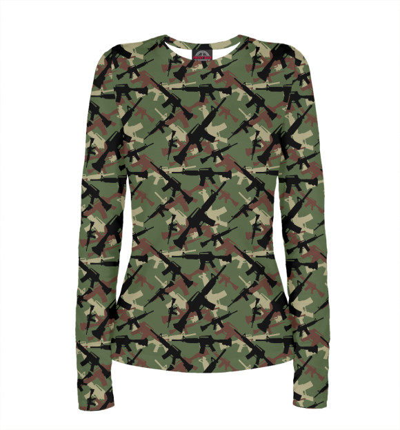 Женский лонгслив с изображением Солдат цвета Белый