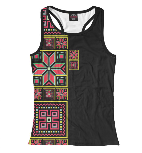 Женская майка-борцовка с изображением Алатырь розового цвета цвета Белый