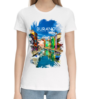Хлопковая футболка для девочек Бурано