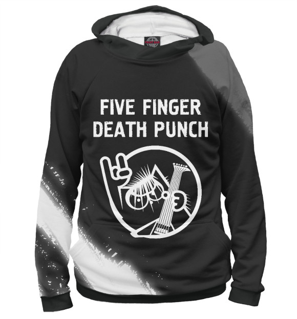 Худи для девочки с изображением Five Finger Death Punch / Кот цвета Белый