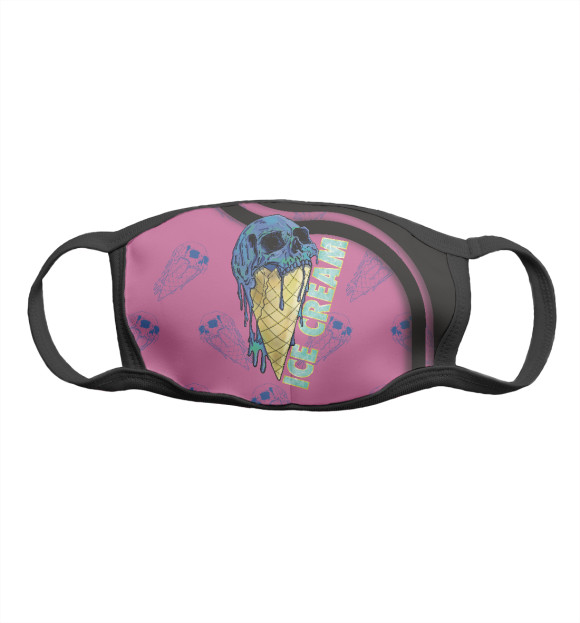 Маска тканевая с изображением Skull Ice Cream цвета Белый