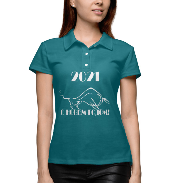 Женское поло с изображением 2021 цвета Белый