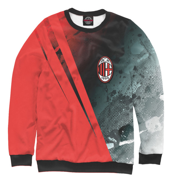 Мужской свитшот с изображением AC Milan / Милан цвета Белый