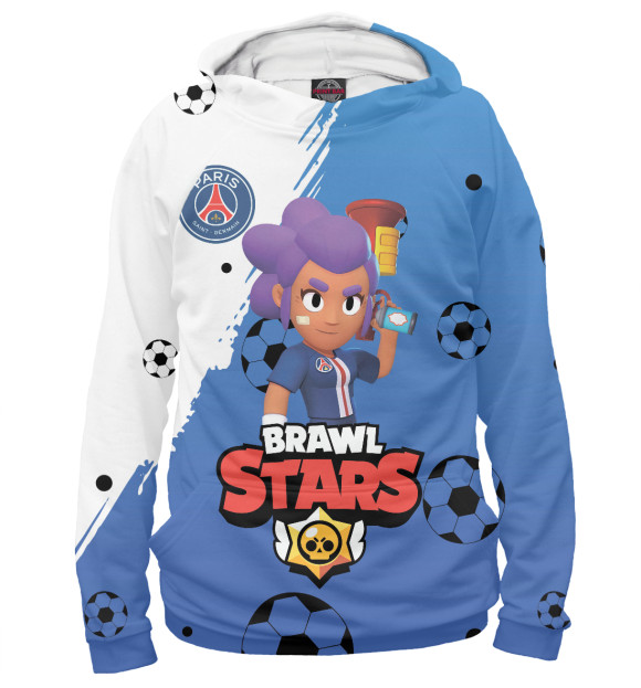 Мужское худи с изображением Brawl Stars цвета Белый